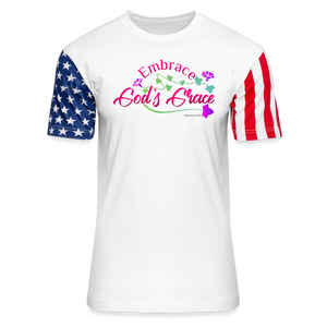 Adult Stars & Stripes T-Shirt | LAT Code Five™ 3976 - white