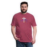 Fitted Cotton/Poly T-Shirt by Next Level - heather burgundy